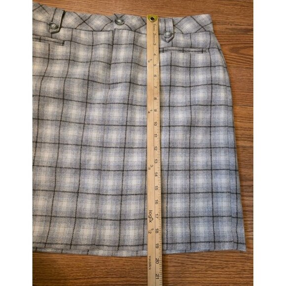 Eddie Bauer Mini Skirt Sz 10 Wool Gray Plaid Lined Preppy Academia School Girl - Picture 6 of 11